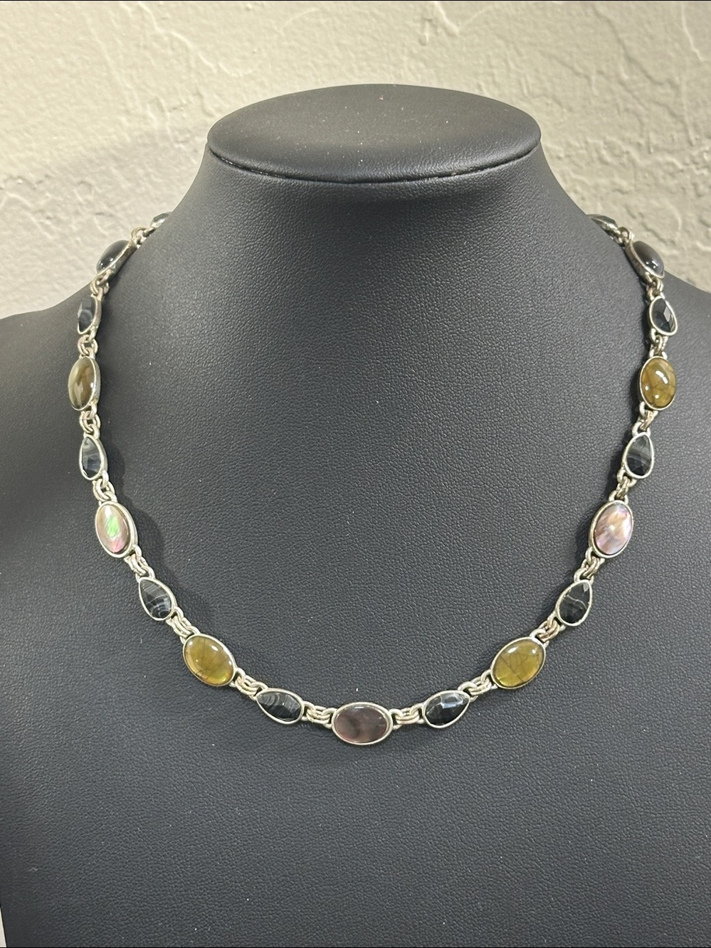LC Lauren Conrad Vintage Oval Cabochon & Faceted Gemstone Necklace